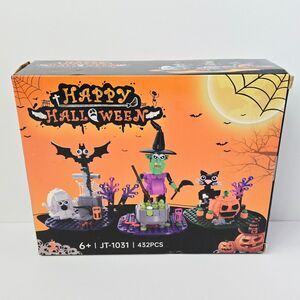 Building Blocks Set Happy Halloween Brick Decor Witch Ghost Bllack Cat